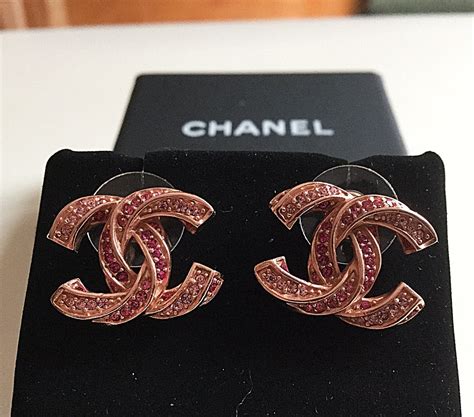 coco chanel pink earrings